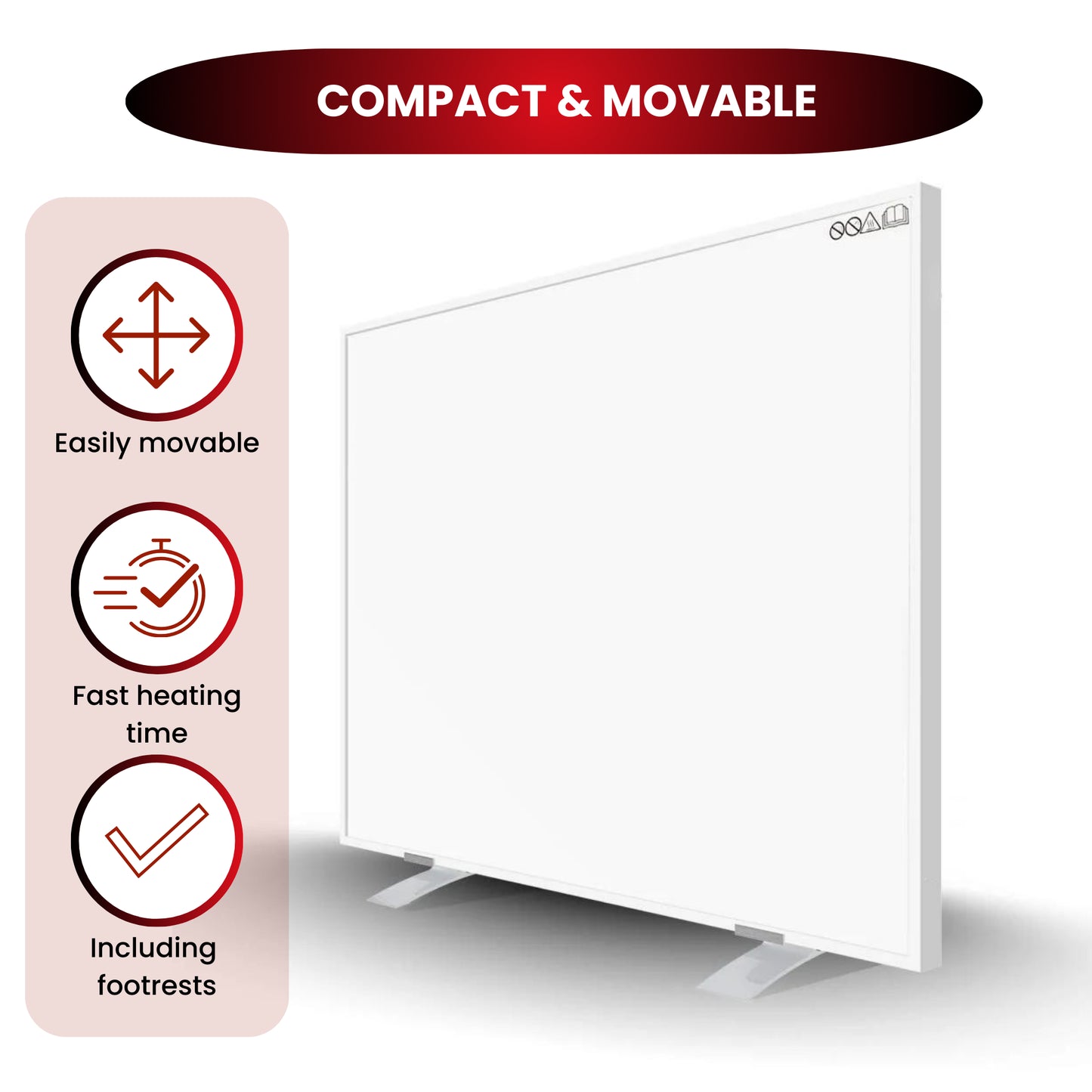 QH-AK Series Mobile Infrared Panel 350, 450, 580 or 700 Watts with Wheels