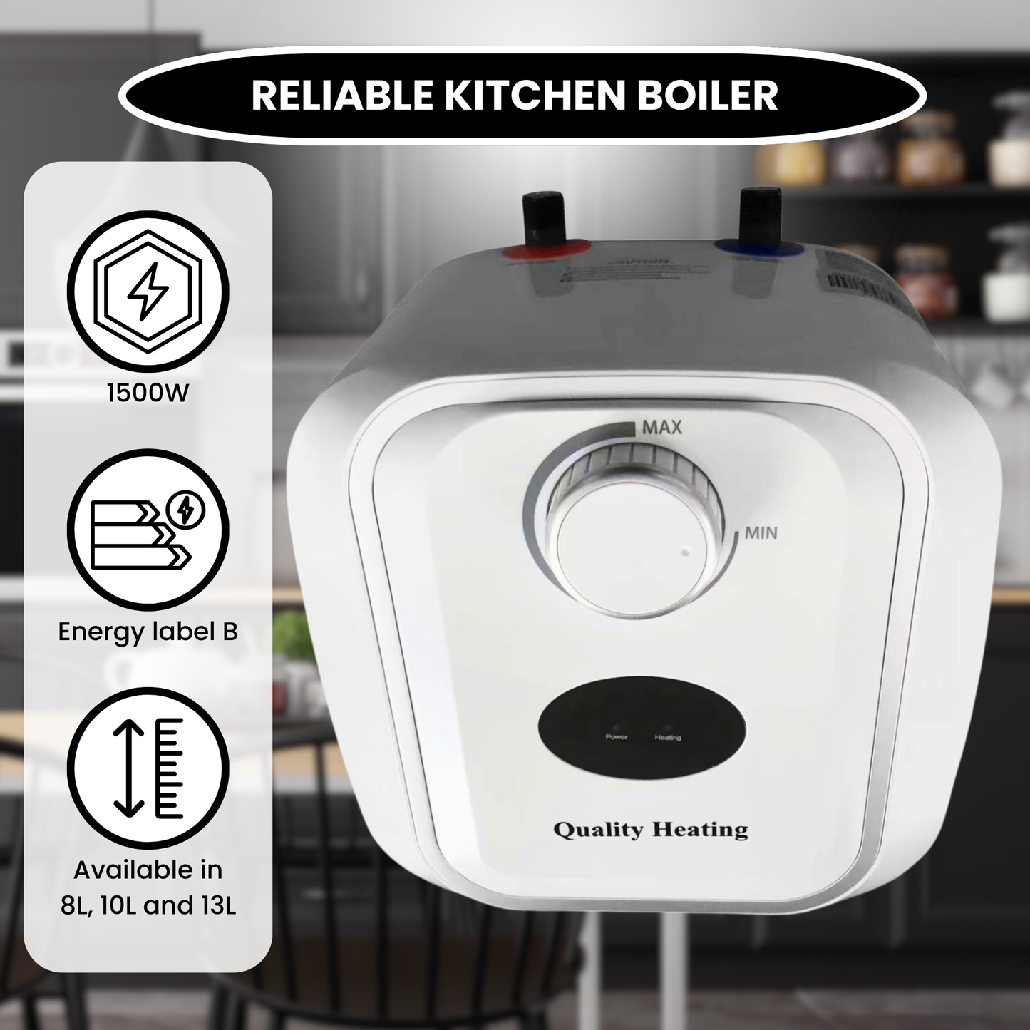 Chauffe-eau de cuisine 8 litres Extra Life Quality Heating