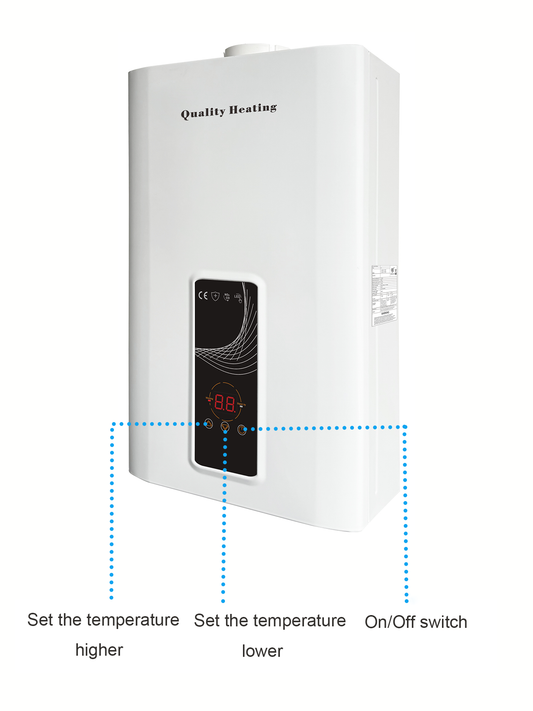 EcoTherm Chauffe-eau électronique 230 V Numérique 13 L Faible émission de NOx Propane à chambre fermée