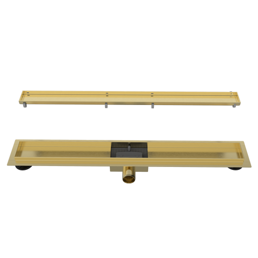 SolarDrain caniveau de douche complet avec bride et grille fermée