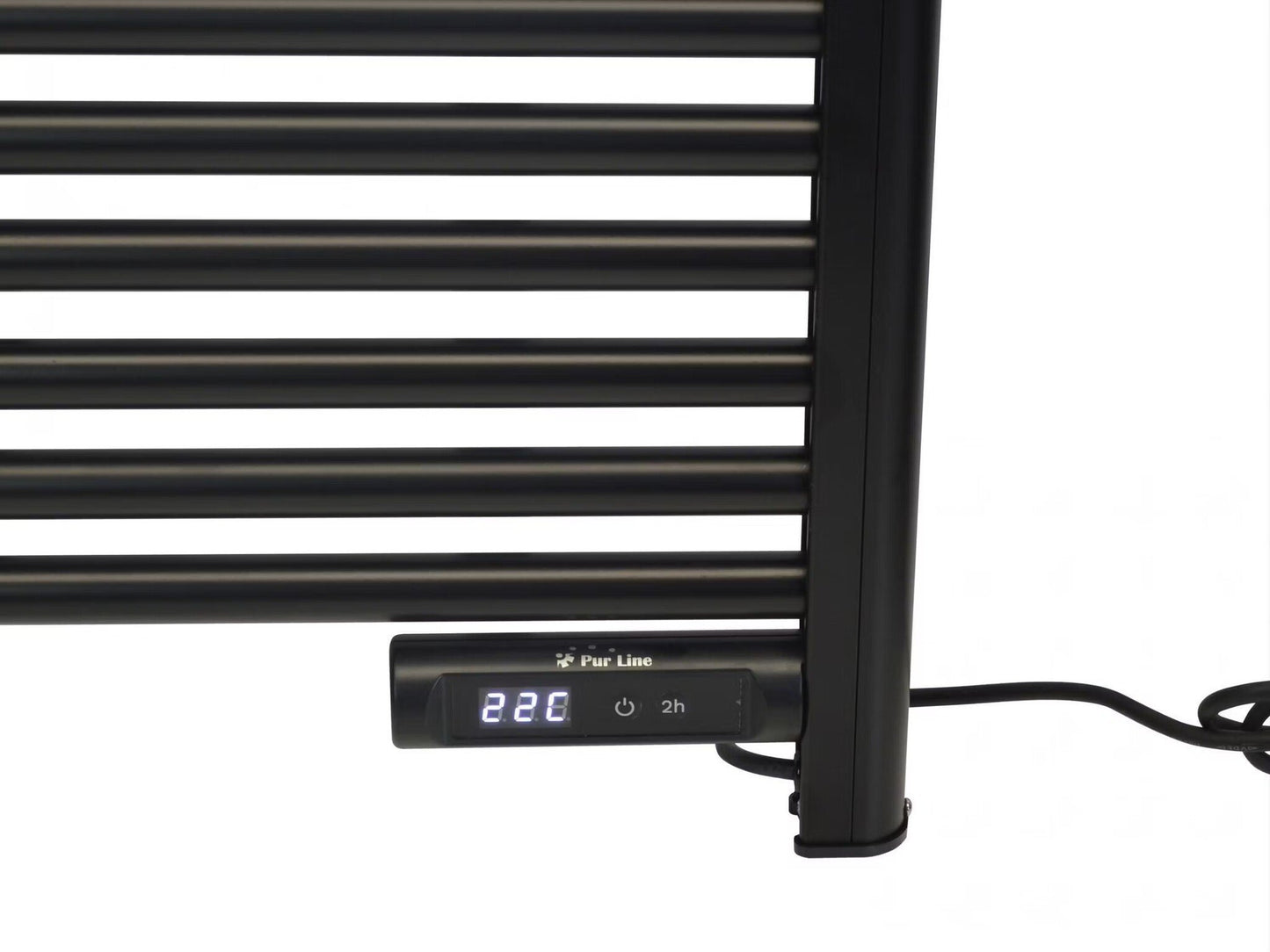 Radiateur électrique à serviettes intelligent avec thermostat noir 425Watt