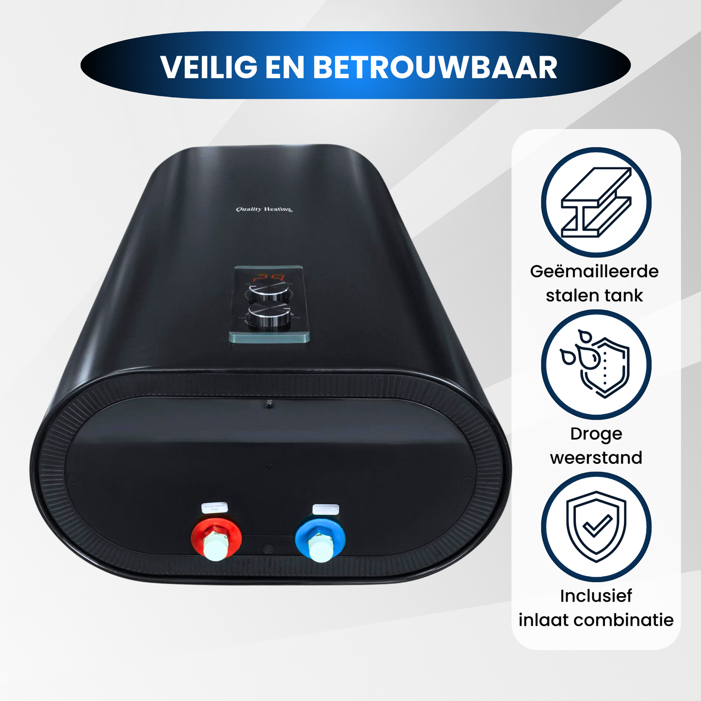 Chauffe-eau électrique dual de 100 litres QH avec commande mécanique