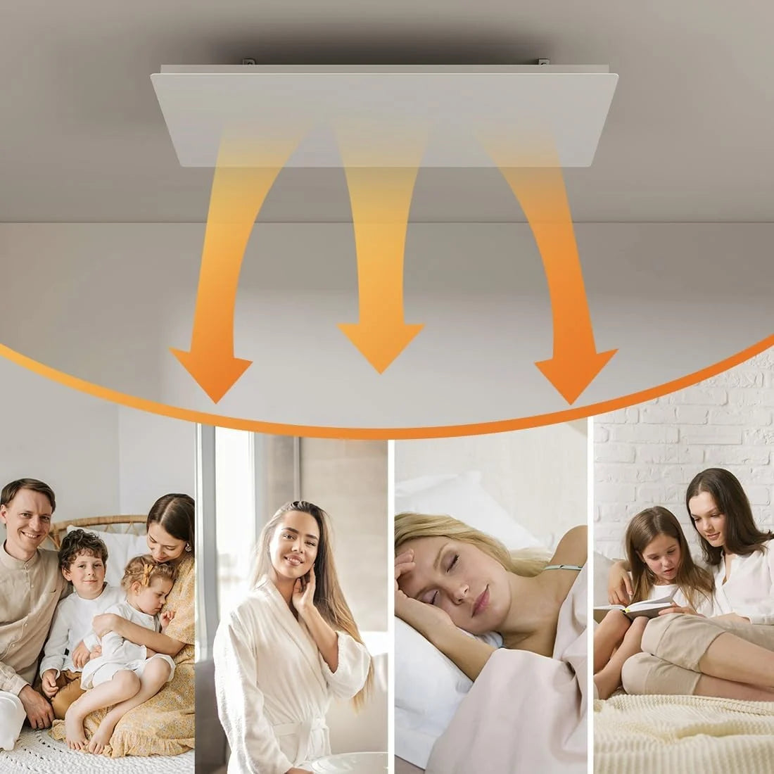QH-ThermoAura Série WiFi panneau infrarouge 2000 Watt 156 x 33 cm
