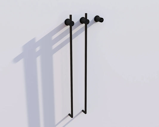 Elektrische handdoek radiator zwart met thermostaat L-SR0200-B