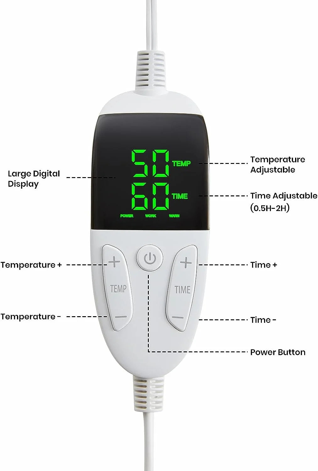 Couverture électrique - Couverture chauffante - 1 personne - 180x150 cm - Polaire - Gris