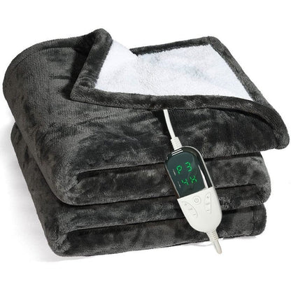 Elektrische omslagdeken - Warmtedeken - 1 persoons - 180x150 cm - Fleece - black -