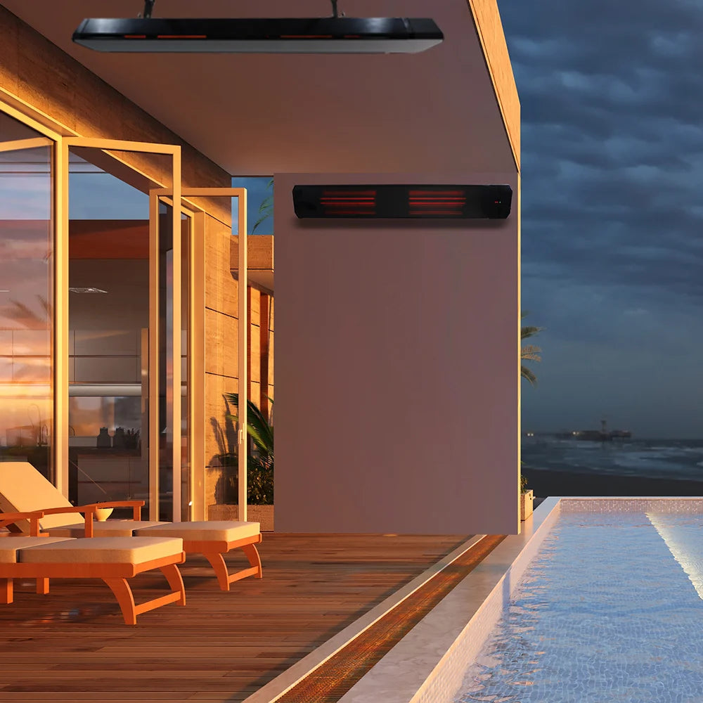 Chauffage de terrasse infrarouge Calore noir réglable 1600 - 2200Watt