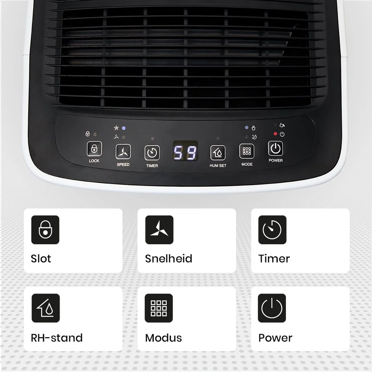 Déshumidificateur compact 12 Litres Wifi avec filtre à carbone