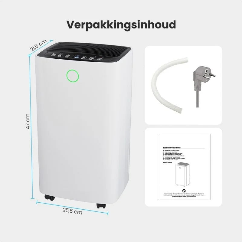Déshumidificateur compact 12 Litres Wifi avec filtre à carbone