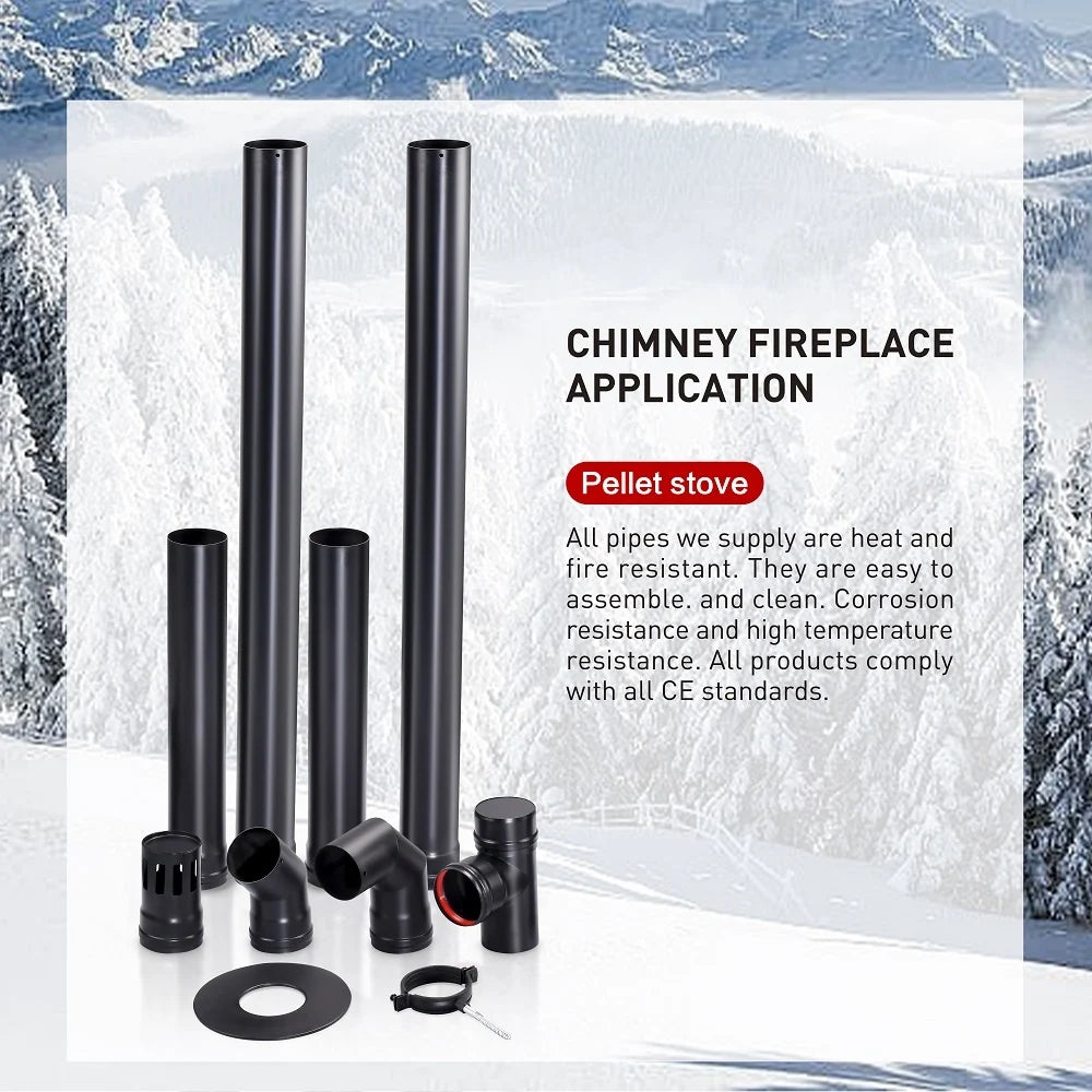 Ensemble de tuyaux pour poêle à granulés - √ò 100 mm - acier au carbone - Modèle non électrique