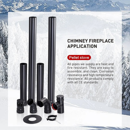 Ensemble de tuyaux pour poêle à granulés - √ò 100 mm - acier au carbone - Modèle non électrique