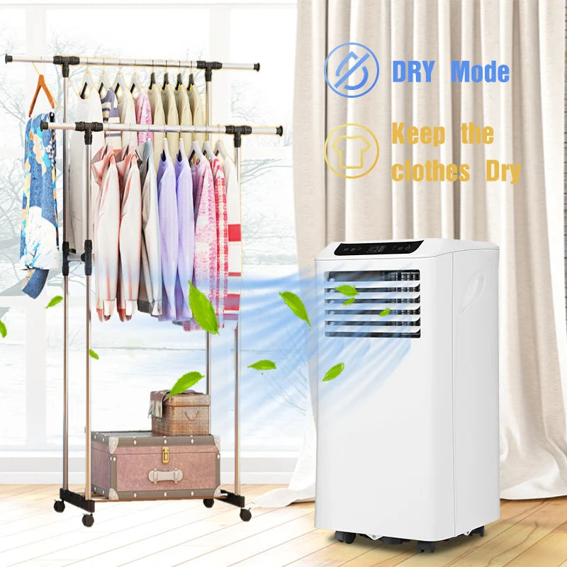 Mobiele airco Wifi ontvochtigen en ventileren met raamafdichting en luchtreiniger 7000btu