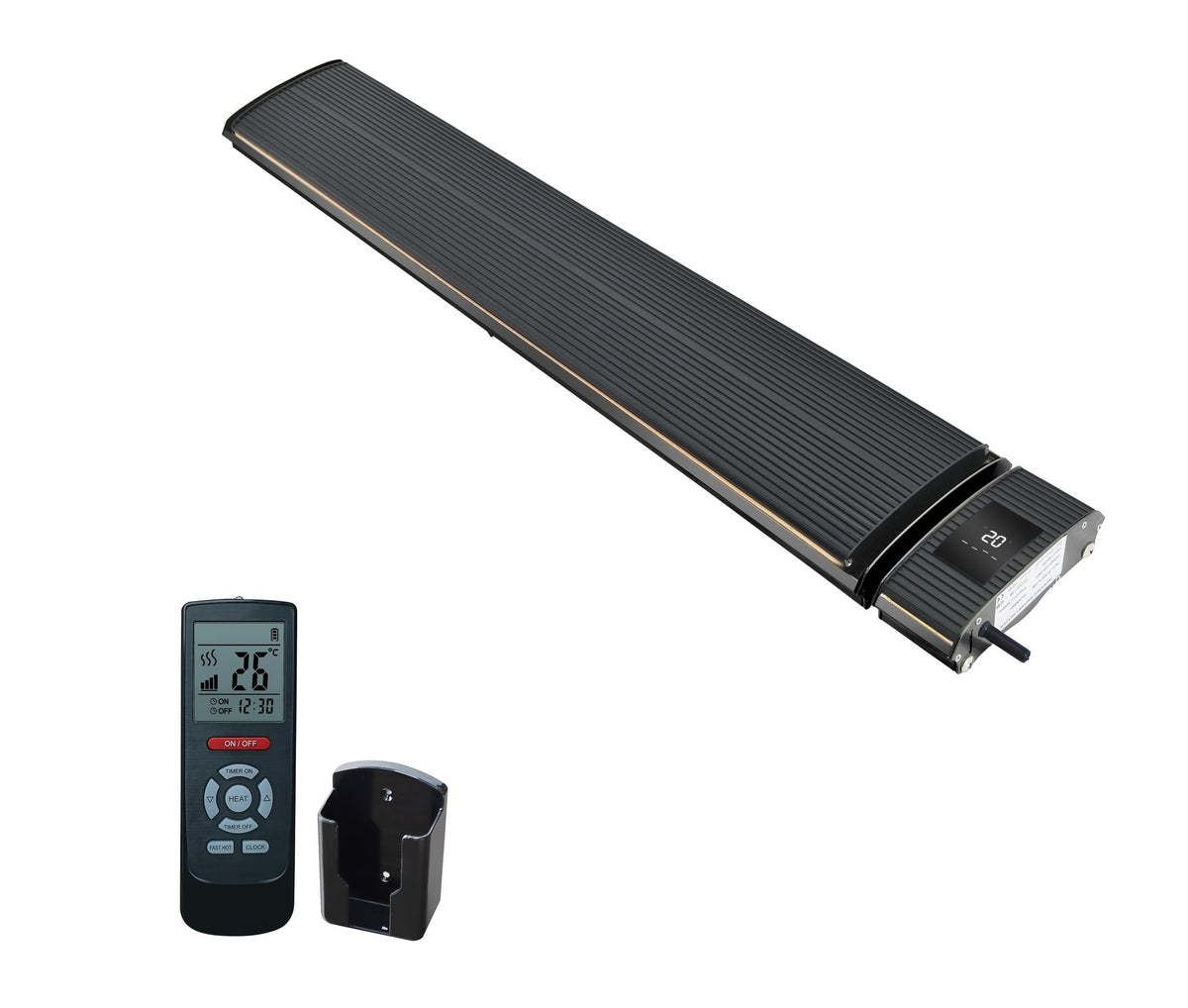 Seconde chance - Wi-Fi chauffage infrarouge de terrasse black heater 1800 - 2400 Watt - 1800 Watt
