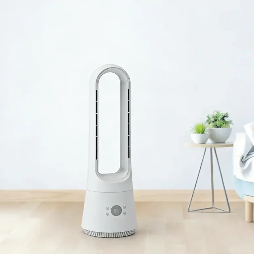 Ventilateur design sur pied avec télécommande, minuterie et fonction aromatique
