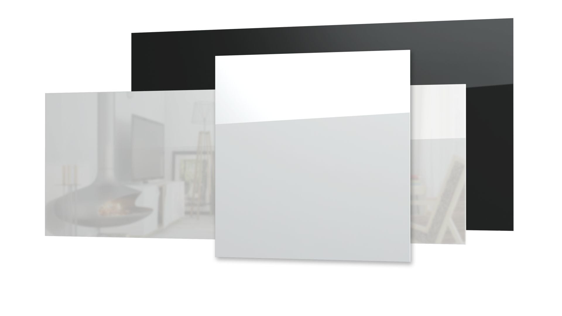 Tweedekans - Ecosun GS-Serie infraroodpanelen wit of zwart wand of plafond - Afmetingen: 60 x 60 cm 300Watt, Afwerking: Wit glas, Towel Rail: Zonder towel rail en toebehoren (alleen het paneel)