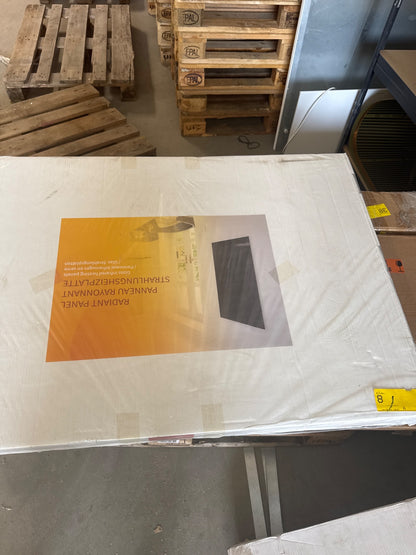 Tweedekans - Ecosun GS-Serie infraroodpanelen wit of zwart wand of plafond - Afmetingen: 120 x 80 cm 850Watt, Afwerking: Zwart glas, Towel Rail: Enkel met side cover bars