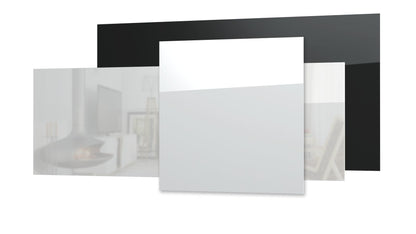 Tweedekans - Ecosun GS-Serie infraroodpanelen wit of zwart wand of plafond - Afmetingen: 120 x 80 cm 850Watt, Afwerking: Zwart glas, Towel Rail: Enkel met side cover bars