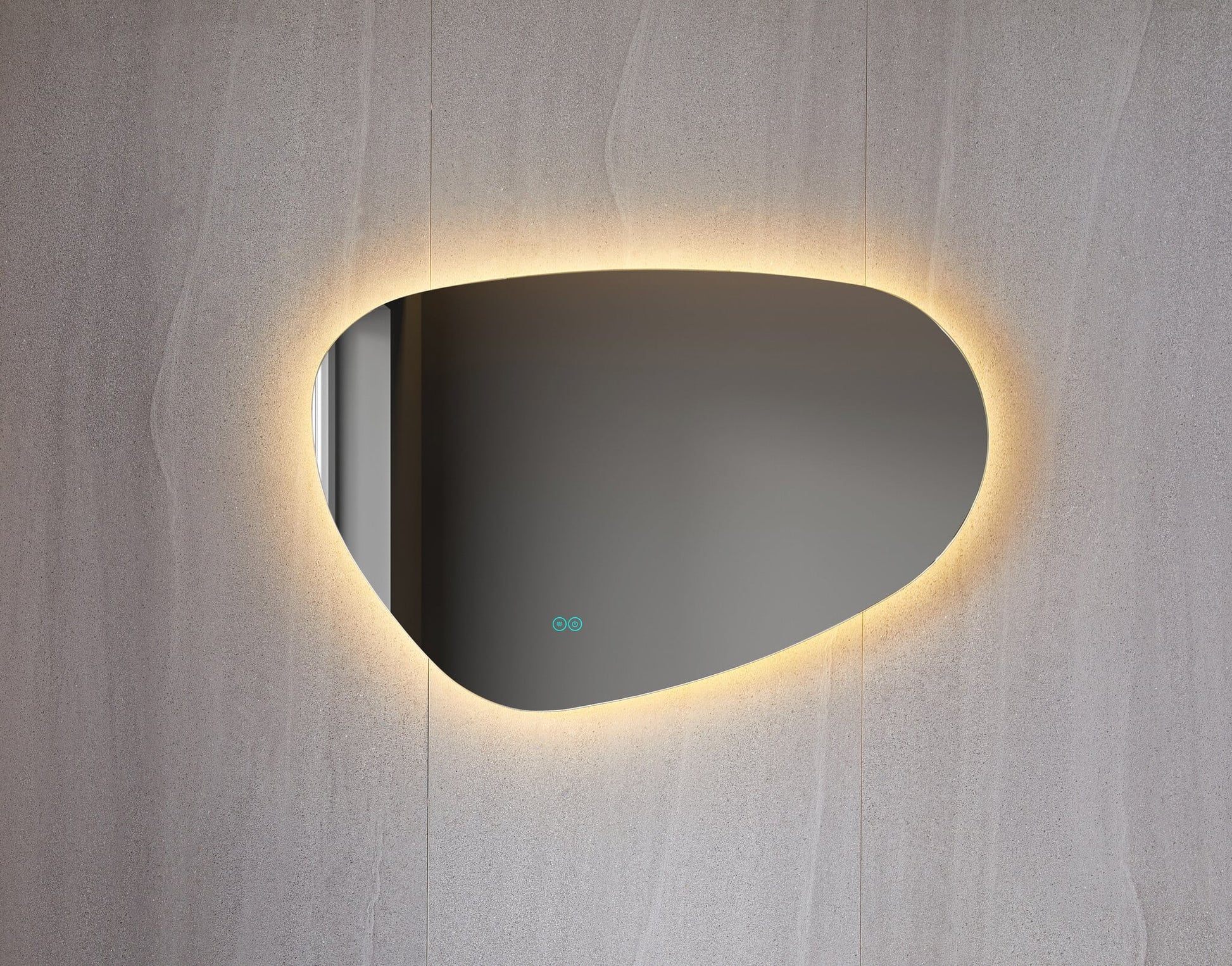 Tweedekans - Spiegel asymmetrisch organische led verlichting en anti-condens 120 cm breed en 75 cm hoog - Default