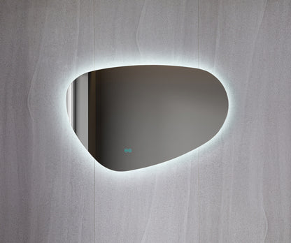Tweedekans - Spiegel asymmetrisch organische led verlichting en anti-condens 120 cm breed en 75 cm hoog - Default
