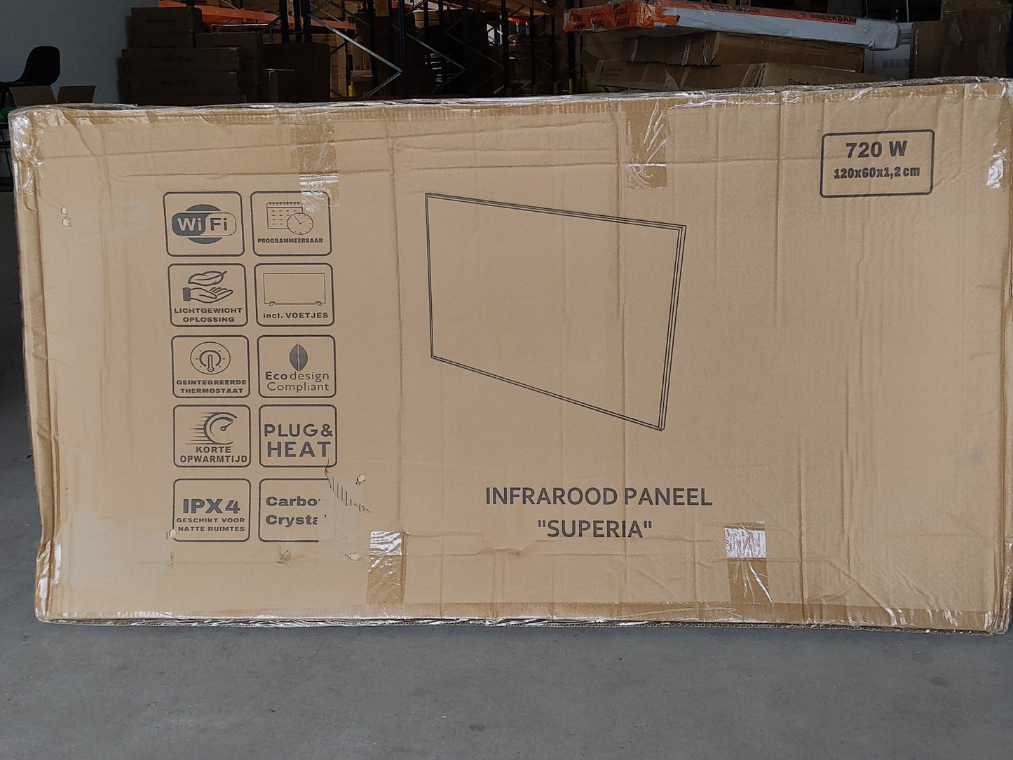 Tweedekans - QH-SP Wifi remote control verplaatsbaar infraroodpaneel- 720Watt 60 x 120 cm