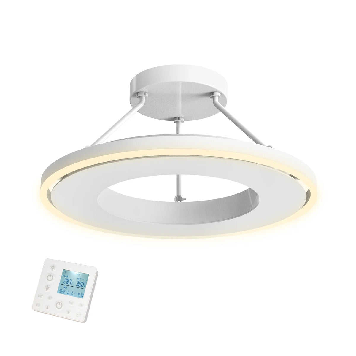 Seconde chance - QH-GlowRing Série panneau infrarouge avec éclairage LED 60 cm 1000 W - Par défaut