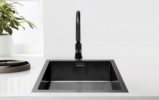 Tweedekans - Nurion Spoelbak Black Metal 44,5 x 34,5 – Spoelbak Keuken - Spoelbakken Keuken – Wasbak Keuken - zonder Kraangat RVS - Default