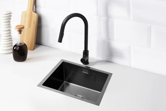 Tweedekans - Nurion Spoelbak Black Metal 44,5 x 34,5 – Spoelbak Keuken - Spoelbakken Keuken – Wasbak Keuken - zonder Kraangat RVS - Default