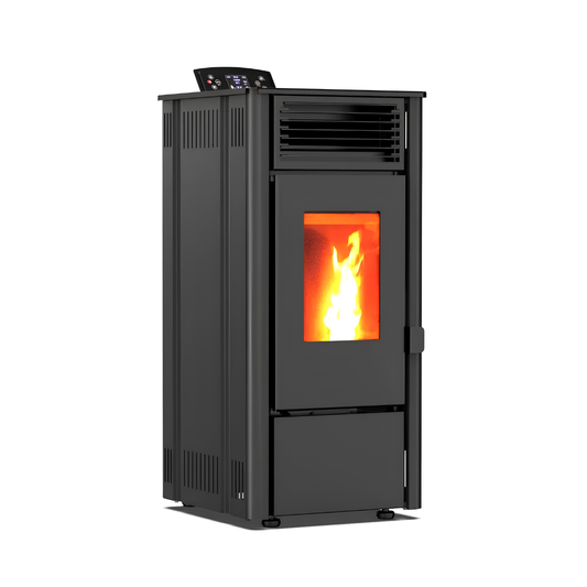 Pelletkachel - 7.7 kW 70-80 m2 - 5 niveaus - timer - KM0805A - Black