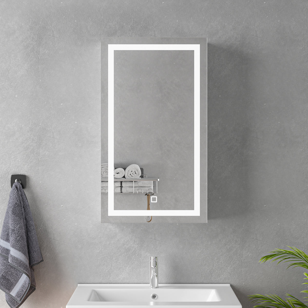 Armoire-miroir avec éclairage LED 40x70x15cm
