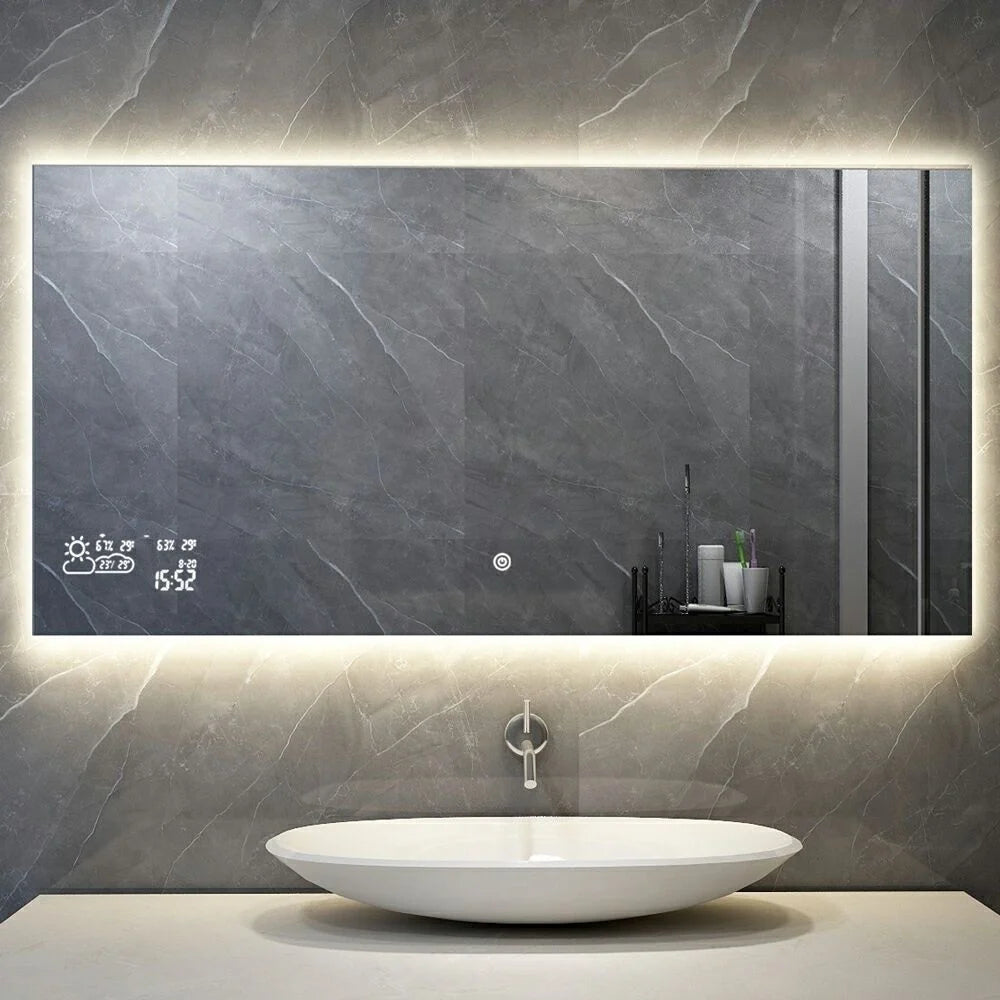 Seconde chance - Miroir intelligent avec éclairage LED et chauffage infrarouge 60X80 250 W - Par défaut