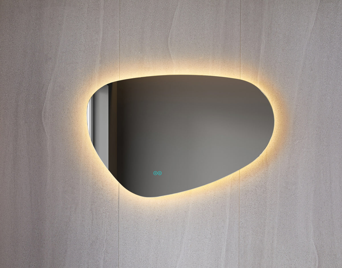 Seconde chance - Miroir asymétrique éclairage LED organique et anti-buée 60 cm de large et 40 cm de haut - Par défaut