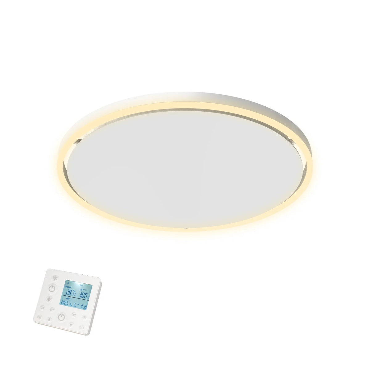 Seconde chance - QH-GlowRing Série panneau infrarouge avec éclairage LED 56 cm 750Watt - Par défaut