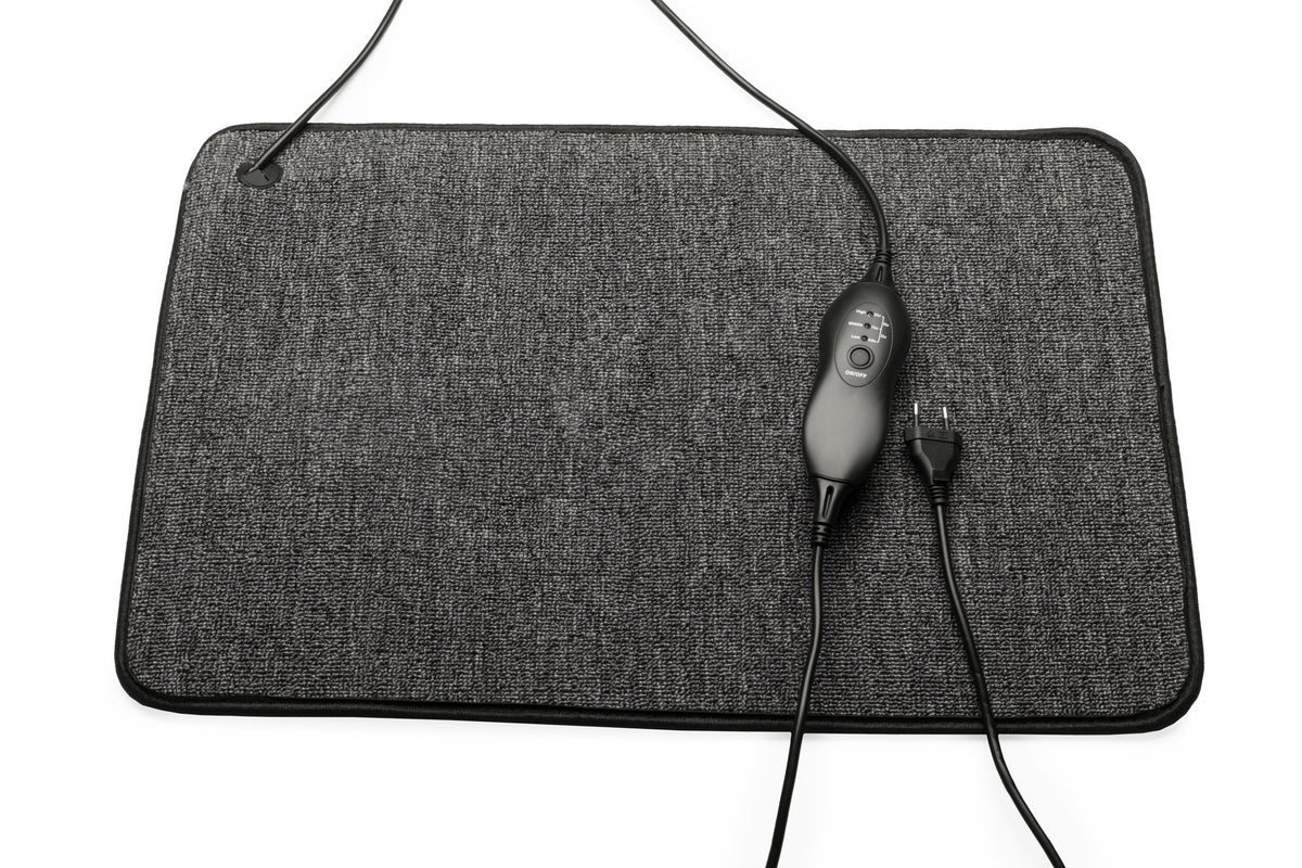 Seconde chance - Tapis chauffant à puissance réglable avec contrôleur et fonction minuterie - V14 - Anthracite 40 x 60 cm avec contrôleur
