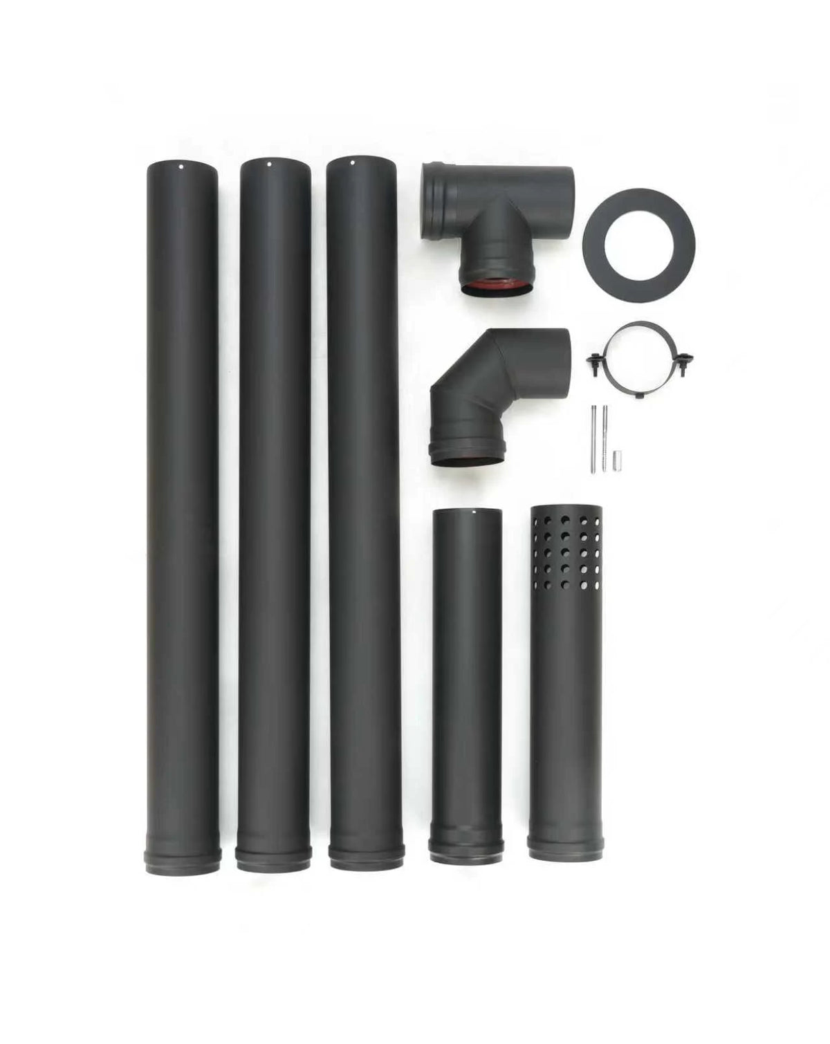 Seconde chance - Kit de conduits pour poêle à pellets - Ø 100 mm - acier au carbone - Modèle non électrique - Par défaut
