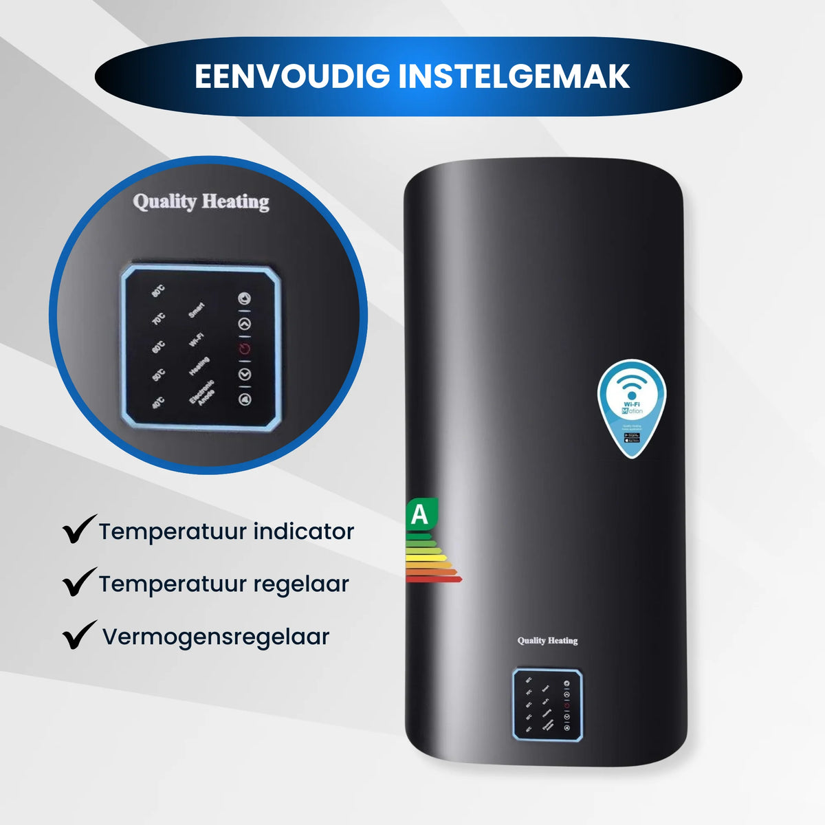 Tweedekans - 80 Liter Performance QH Wifi dual elektrische boiler met digitale bediening - 80 Liter Performance QH Wifi