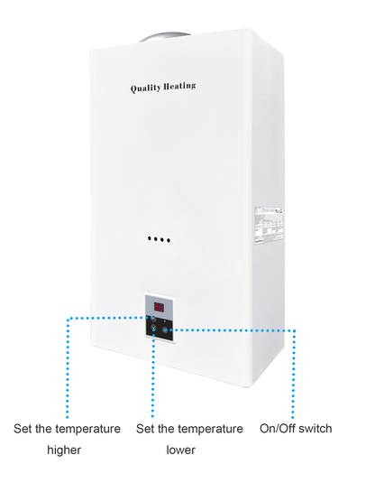 EcoTherm Electronische geiser Digitaal 14L Low Nox Propaan open kamer