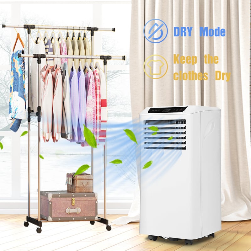 Mobiele airco Wifi ontvochtigen en ventileren met raamafdichting en luchtreiniger 9000btu