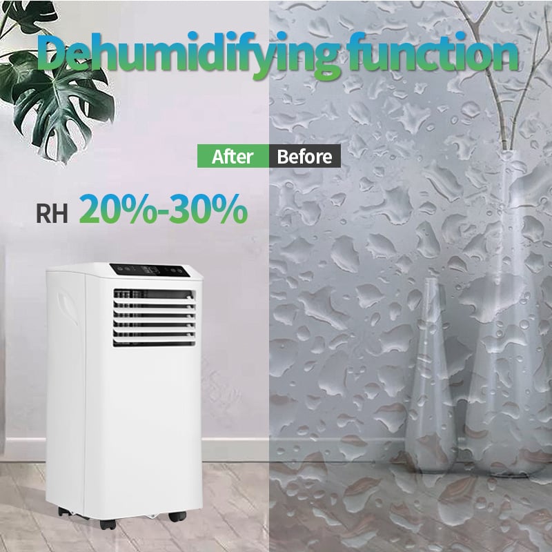 Mobiele airco Wifi ontvochtigen en ventileren met raamafdichting en luchtreiniger 9000btu