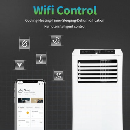 Mobiele airco Wifi ontvochtigen en ventileren met raamafdichting en luchtreiniger 9000btu