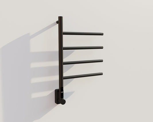 Radiateur sèche-serviettes électrique noir avec thermostat