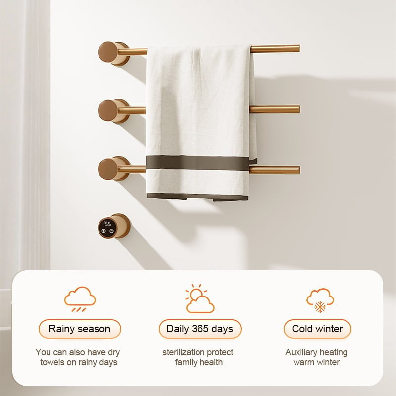 Radiateur sèche-serviettes électrique or avec thermostat L-SR0003-T