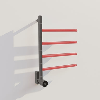 Electric towel warmer radiator with metal look and thermostat