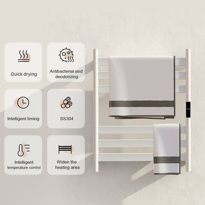 Sèche-serviettes électrique blanc avec thermostat A-CS06G-W