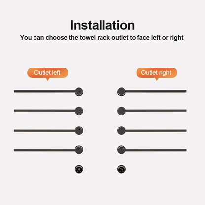 Radiateur sèche-serviettes électrique noir avec thermostat L-SR0200-B