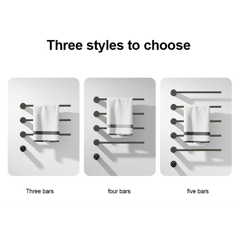 Radiateur sèche-serviettes électrique noir avec thermostat L-SR0003-B