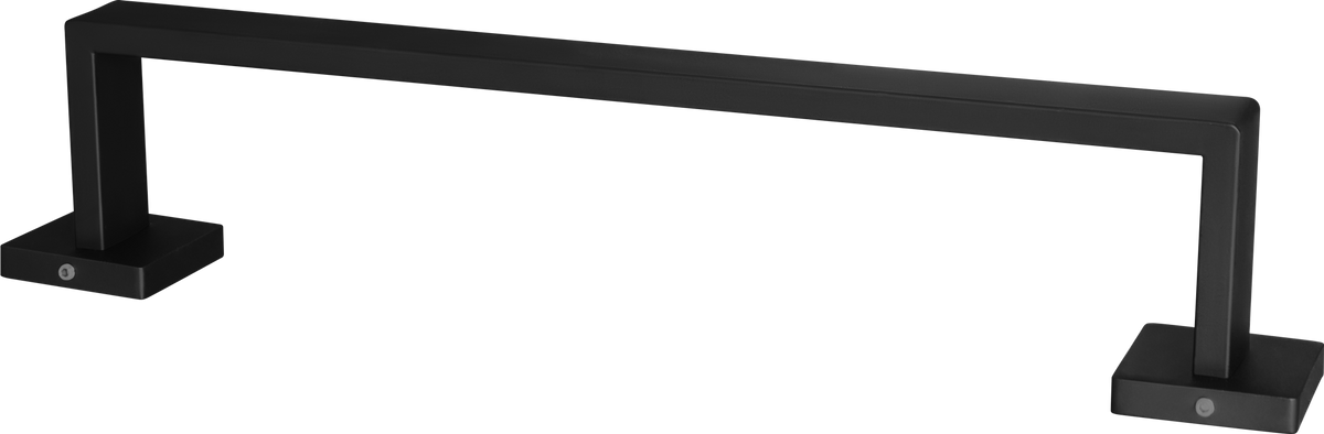 Porte-serviettes noir mat carré