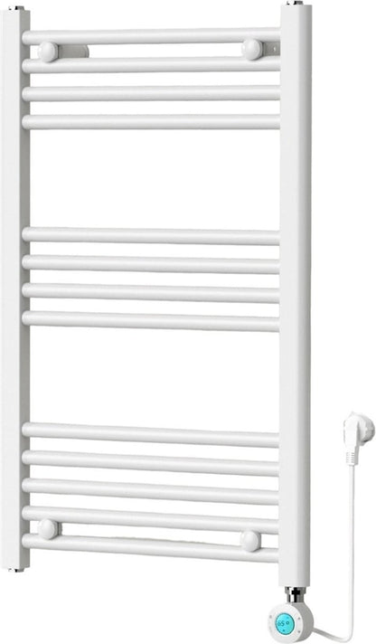 Radiateur sèche-serviettes électrique avec thermostat digital - Radiateur Salle de bain - 800 √ó 500 mm - Blanc mat - 300 watts