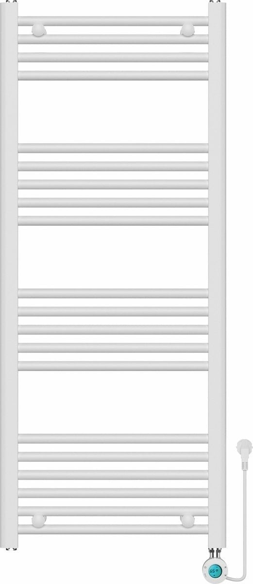 Radiateur √âlectrique pour Serviettes avec Thermostat Numérique - Radiateur Salle de Bain - 1200 √ó 500 mm - Blanc - 500 Watt