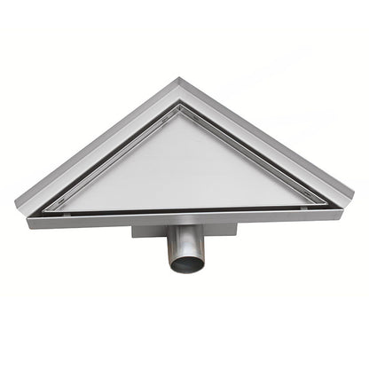 Caniveau de douche d'angle 20 x 28 x 8 cm en acier inoxydable