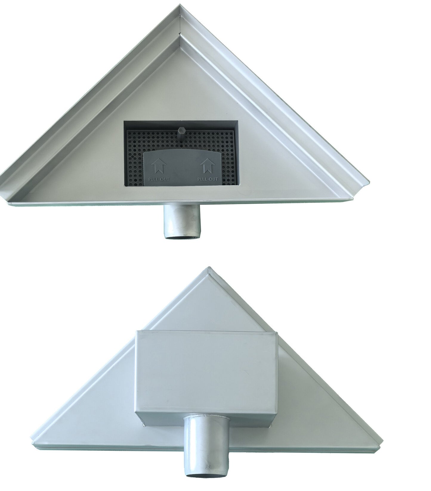 Caniveau de douche d'angle 20 x 28 x 8 cm en acier inoxydable